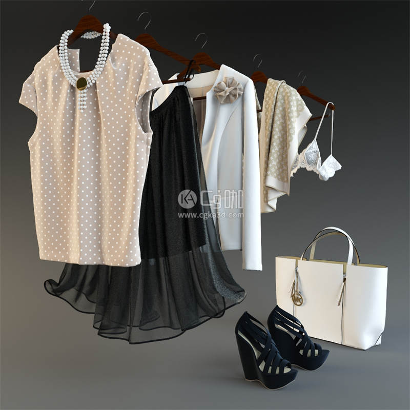 CG咖-衣服模型裙子模型短袖模型包包模型增高鞋模型