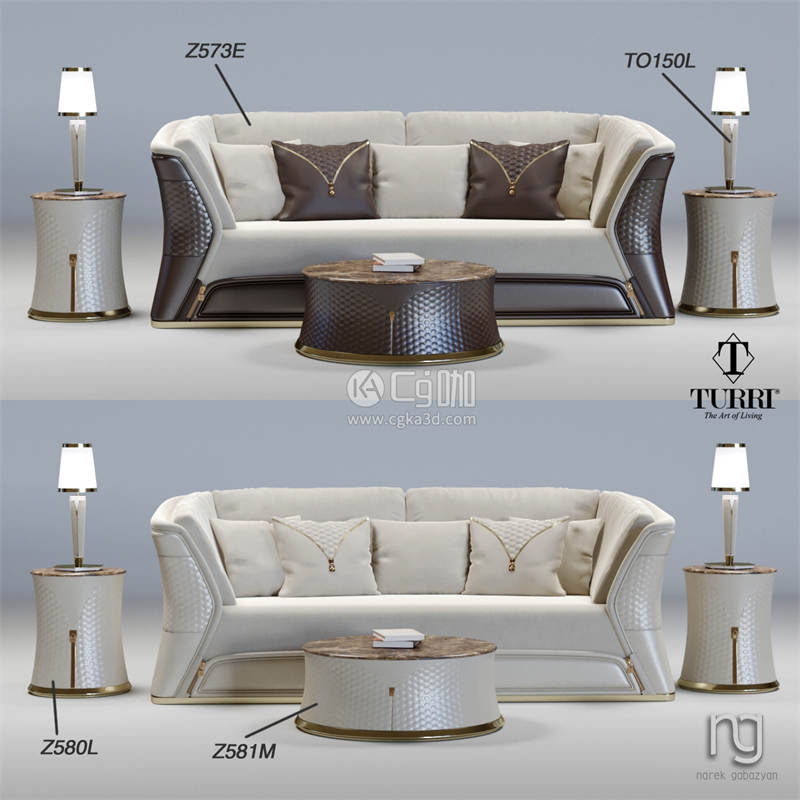 CG咖-沙发模型台灯模型茶几模型