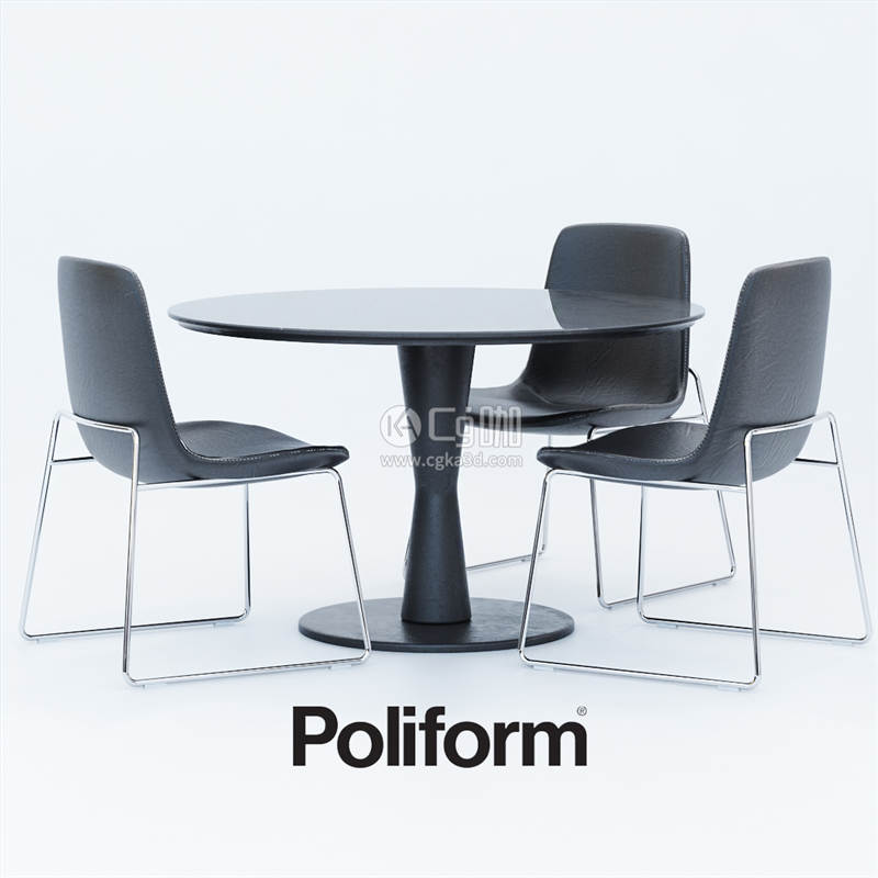 CG咖-餐桌模型圆桌模型餐椅模型椅子模型靠背椅模型