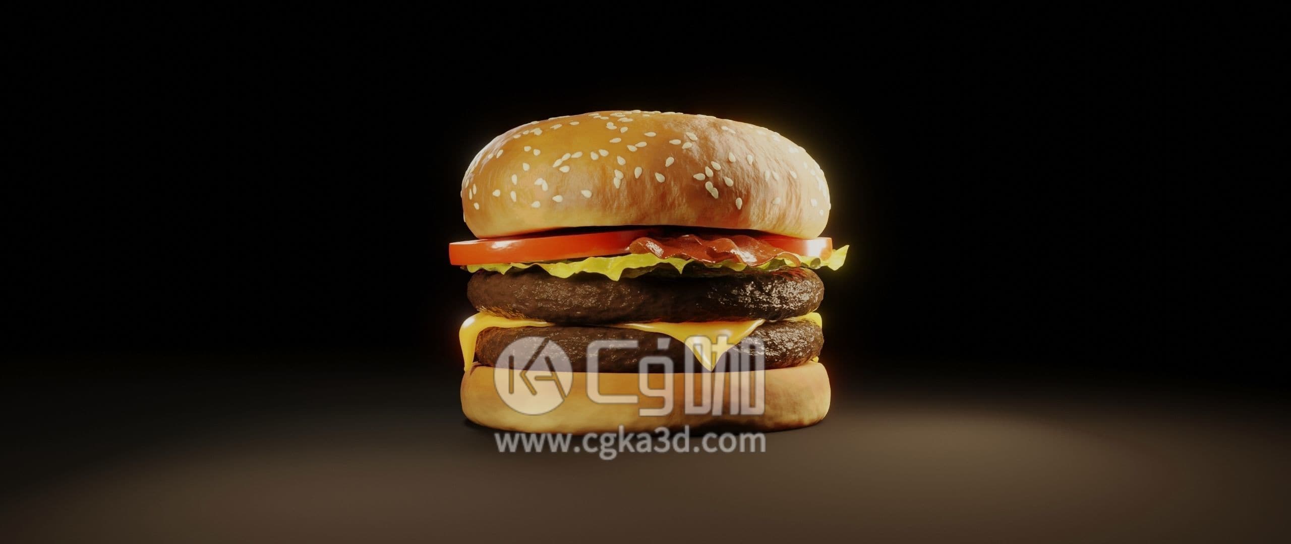 CG咖-blender-汉堡包模型