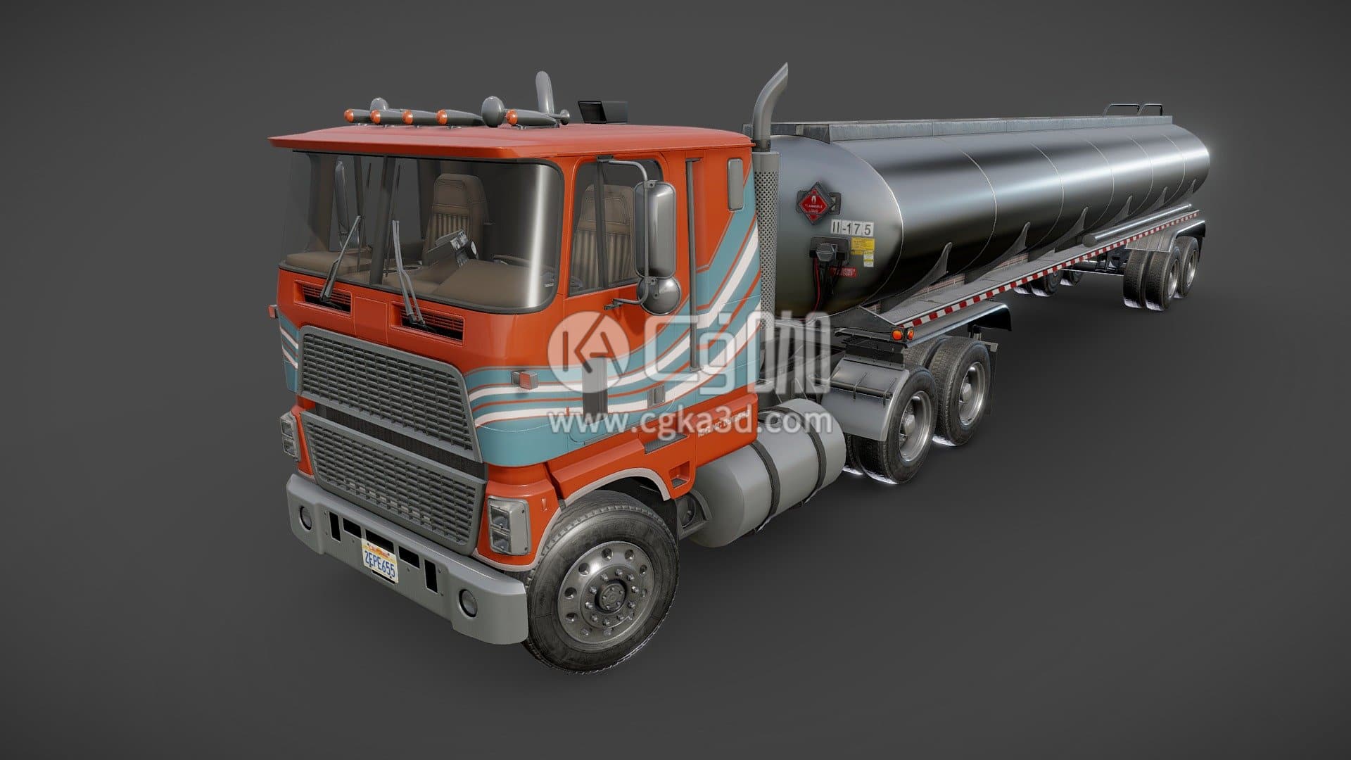CG咖-blender-工业油罐车半卡车模型