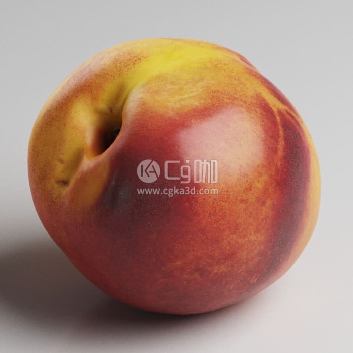 CG咖-Blender水果黄桃桃子模型