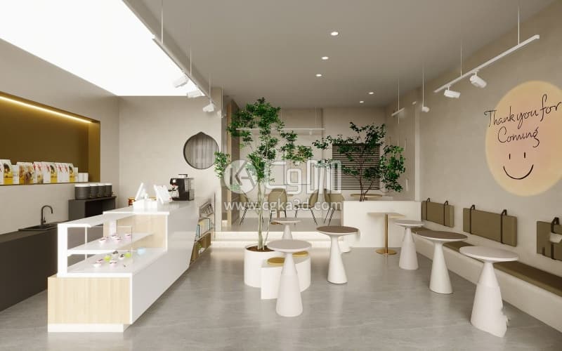 CG咖-blender-咖啡厅咖啡店奶茶店模型