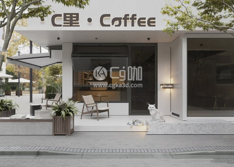 CG咖-blender-咖啡厅咖啡店奶茶店模型