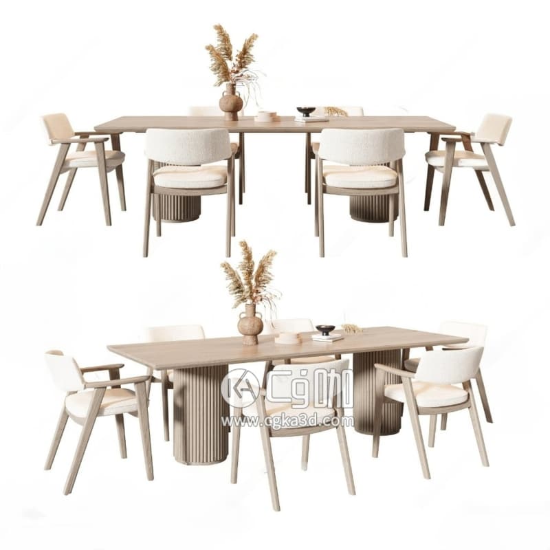 CG咖-blender-餐桌椅模型餐厅模型