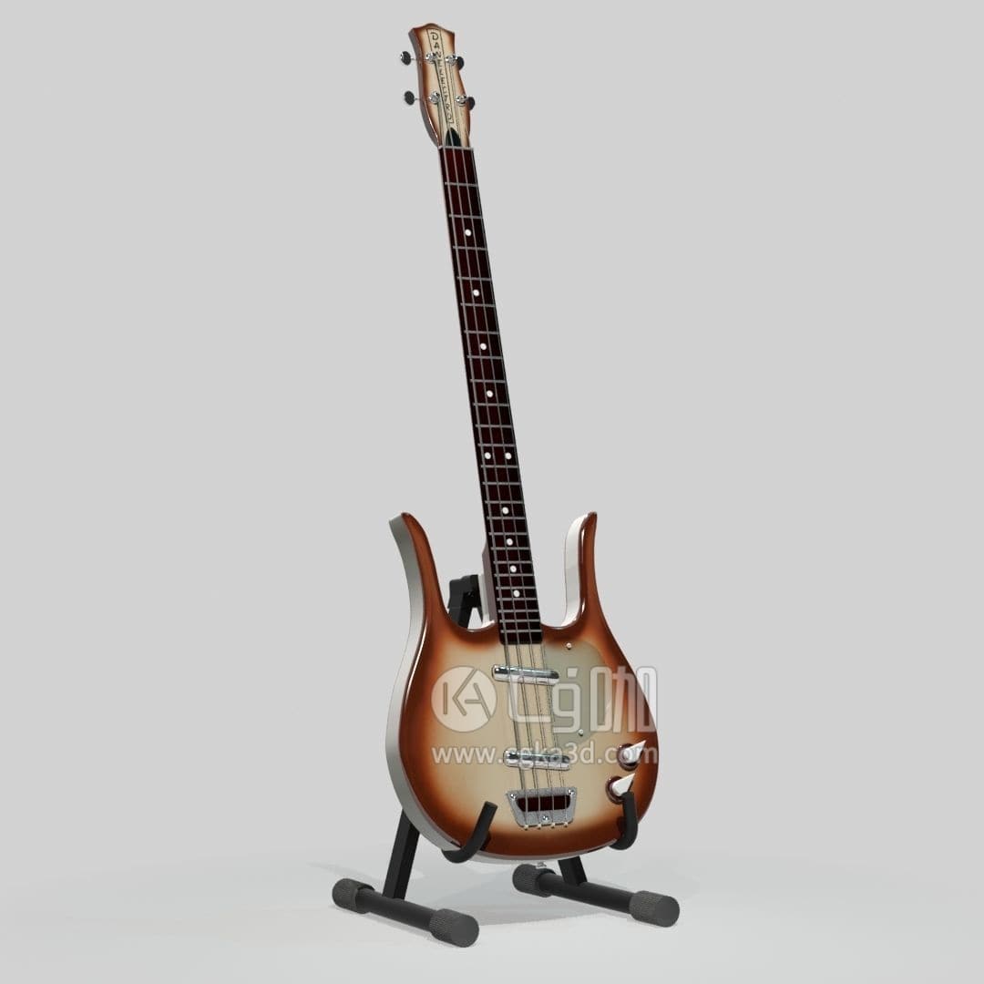 CG咖-blender-低音吉他模型