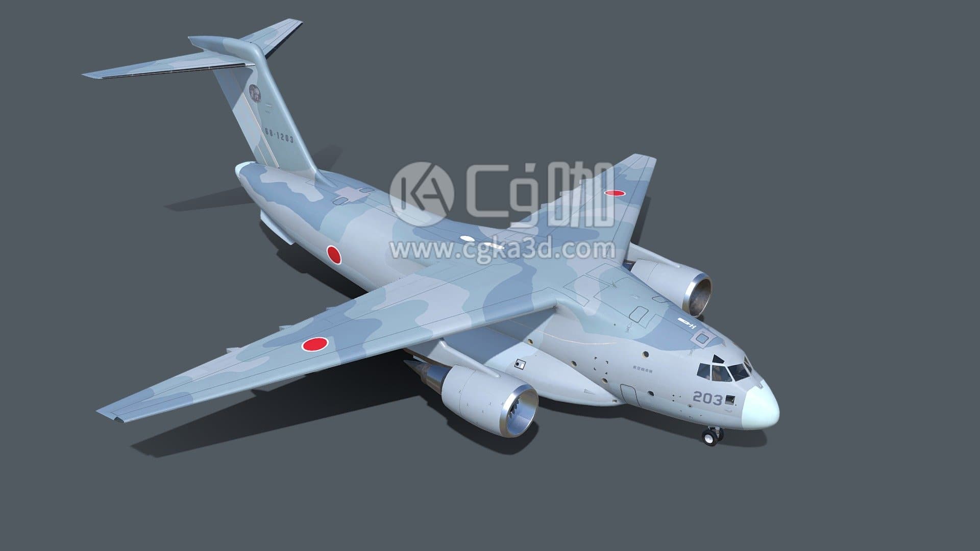 CG咖-blender-川崎C-2客机飞机模型