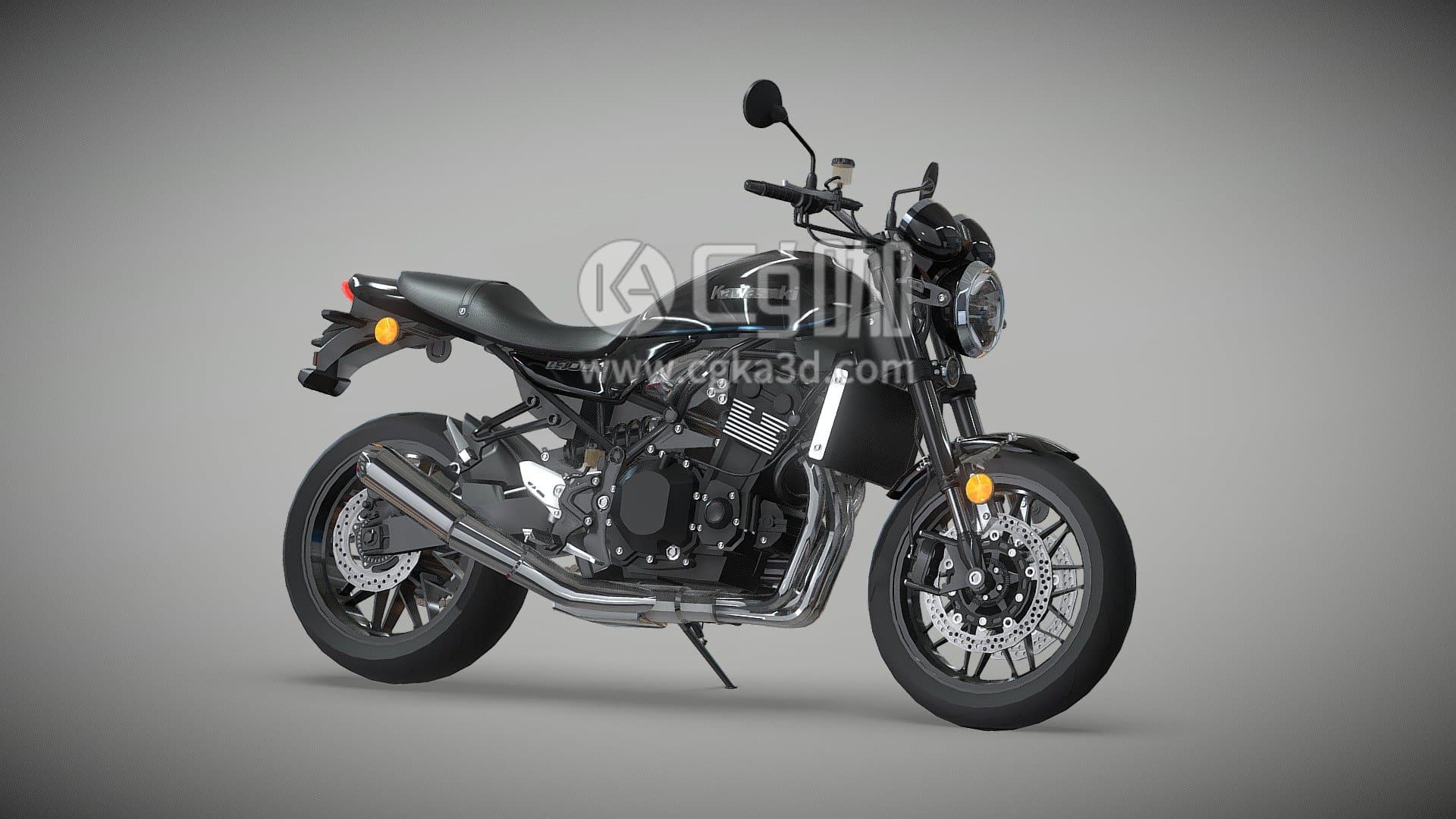 CG咖-blender-川崎Z900RS摩托车模型