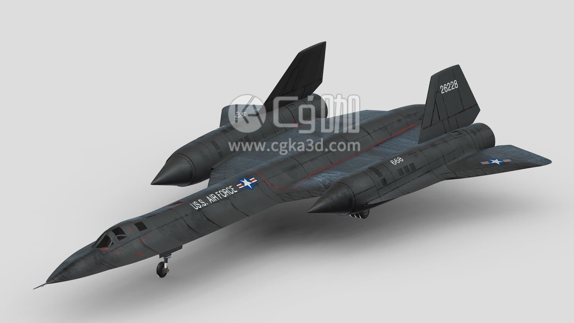 CG咖-blender-SR-71黑鸟式侦察机模型