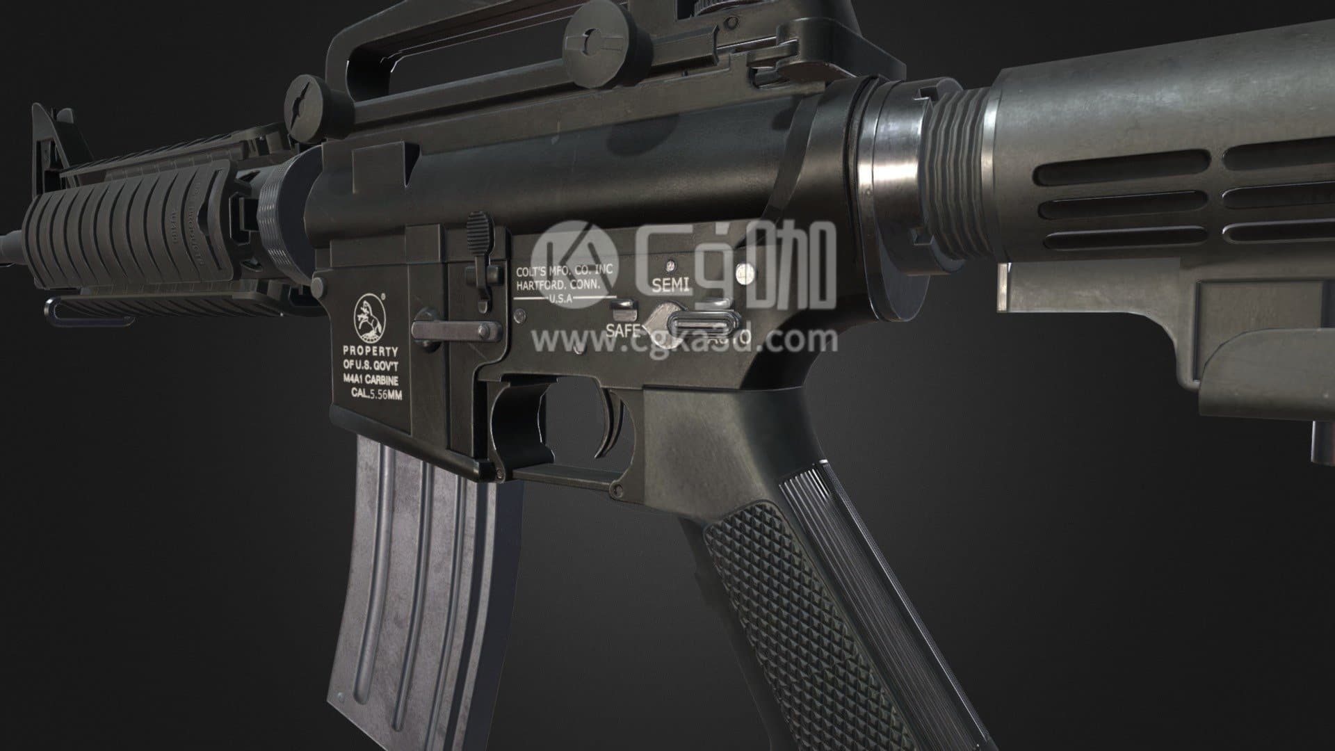CG咖-blender-M4A1机枪狙击枪枪械枪支模型