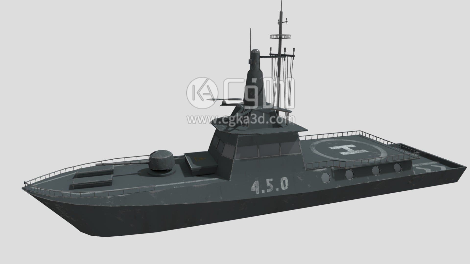 CG咖-blender-军用火箭艇军舰模型