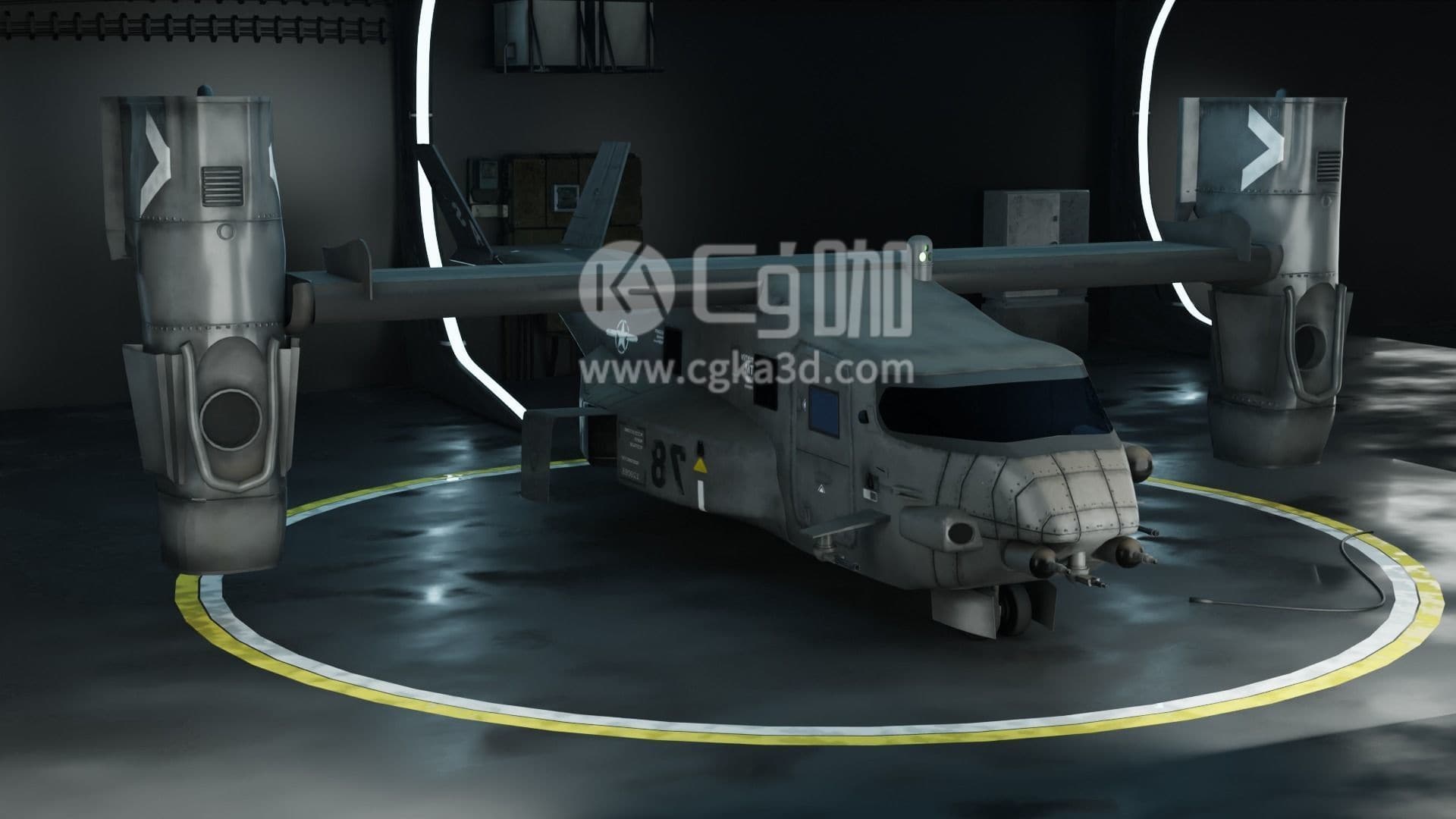 CG咖-blender-战地-2042-秃鹰飞行-3d型战斗机