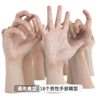 18组男性手掌手臂动作姿势模型