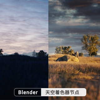 Blender天空着色器节点资产预设 Sky Shaders