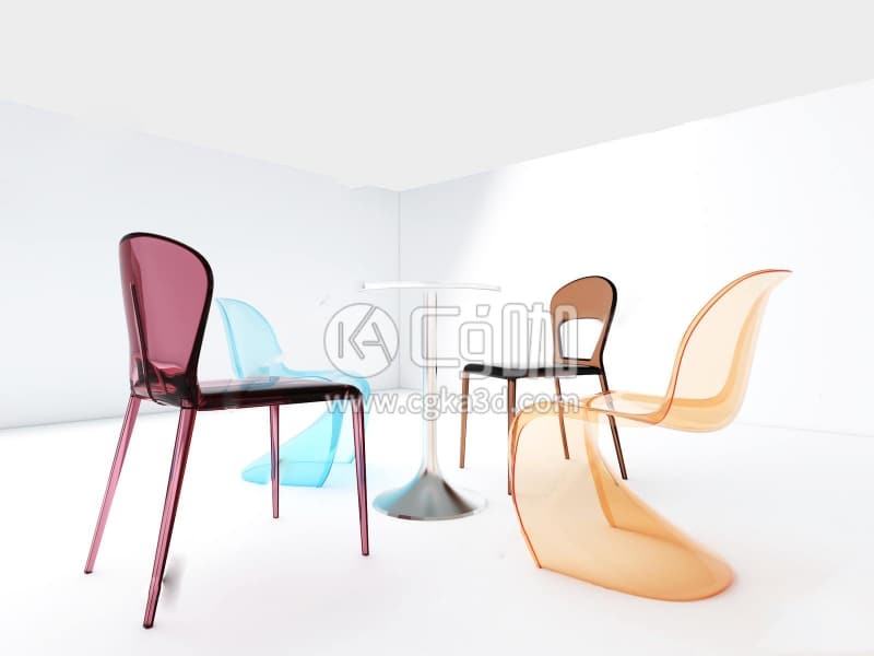 CG咖-blender-透明椅子亚克力椅子
