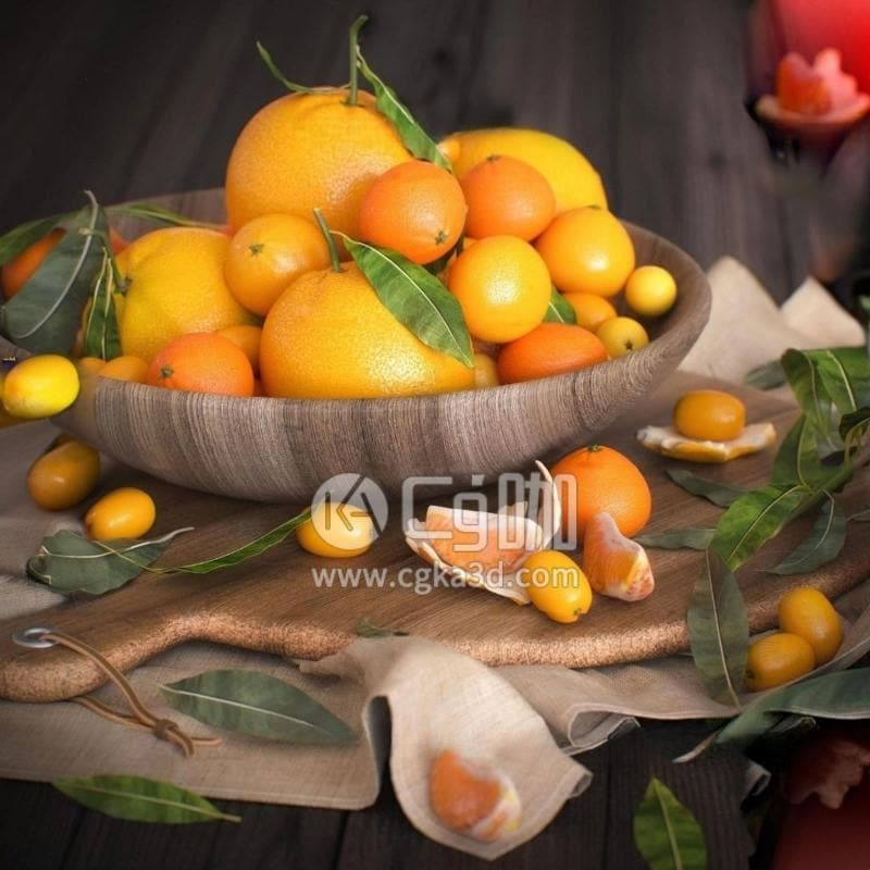 CG咖-blender-食物水果橘子