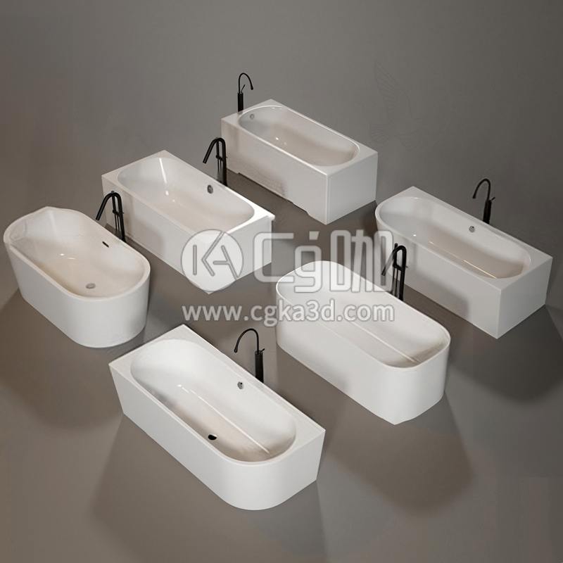 CG咖-blender-浴缸卫浴模型